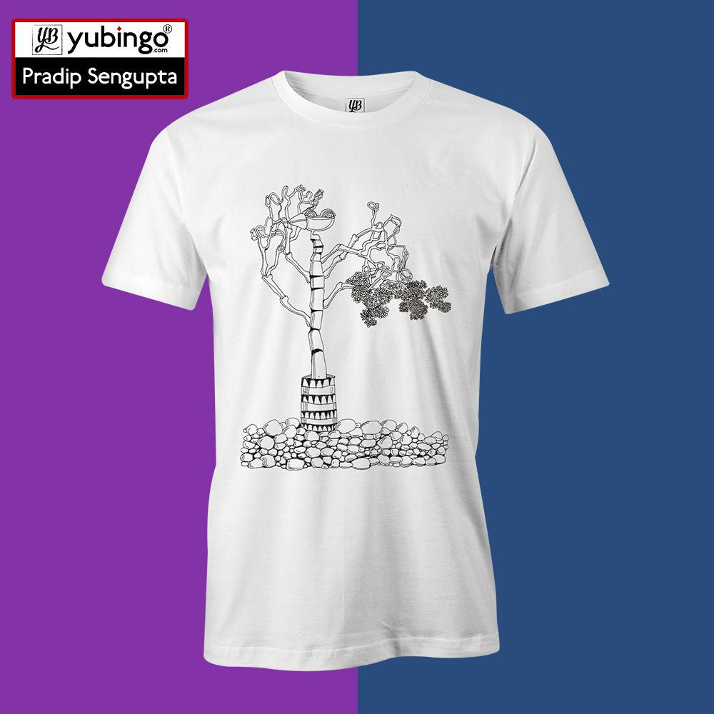 Bone tree Men T-Shirt-White
