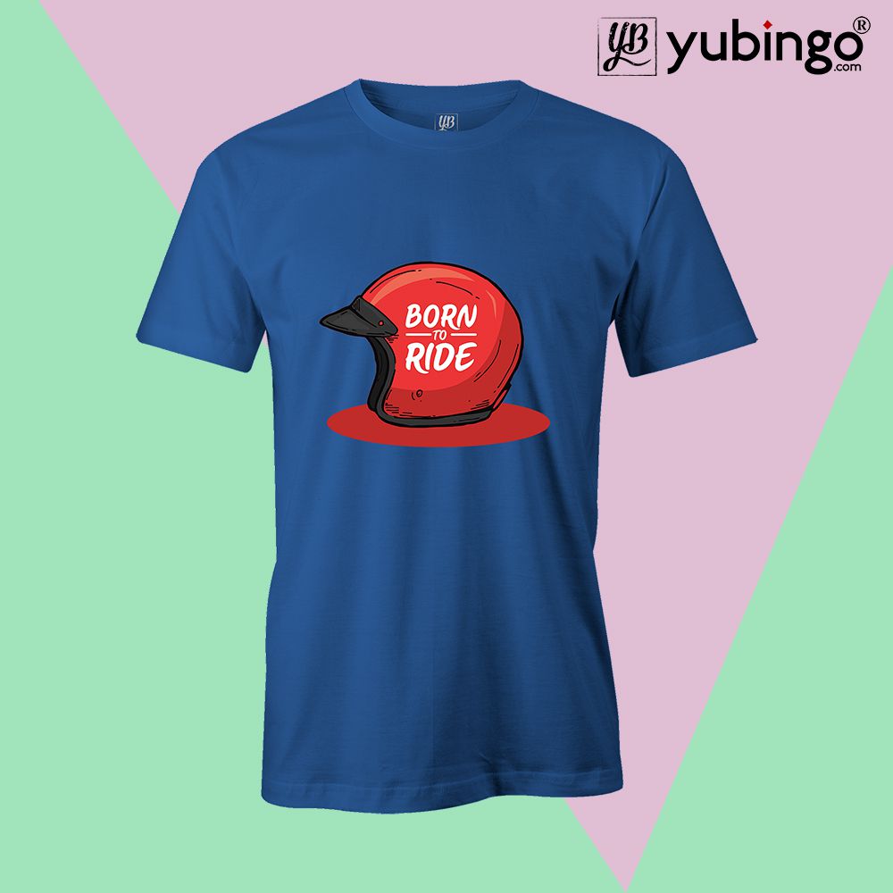 Born 2 Ride Men T-Shirt-Royal Blue