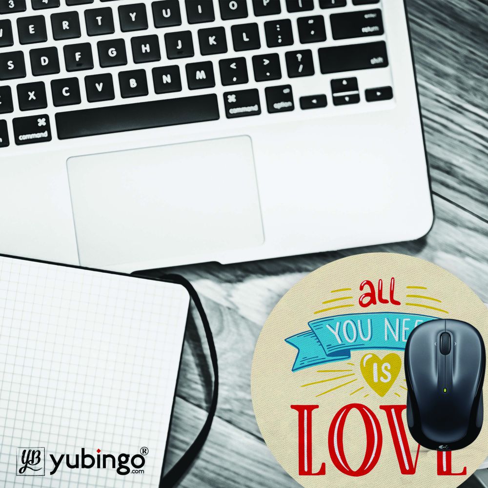 All U Need is Love Mouse Pad (Round)-Image4