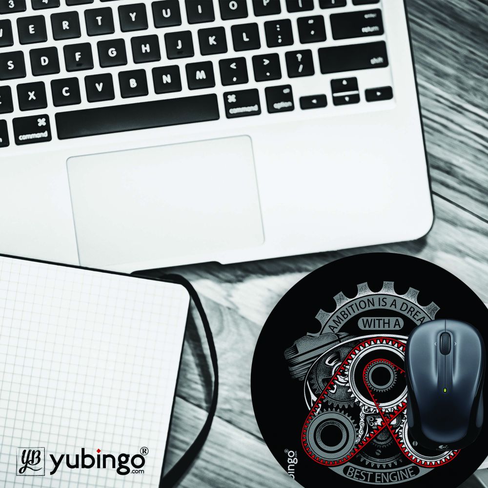 Ambition Is a Dream Mouse Pad (Round)-Image4