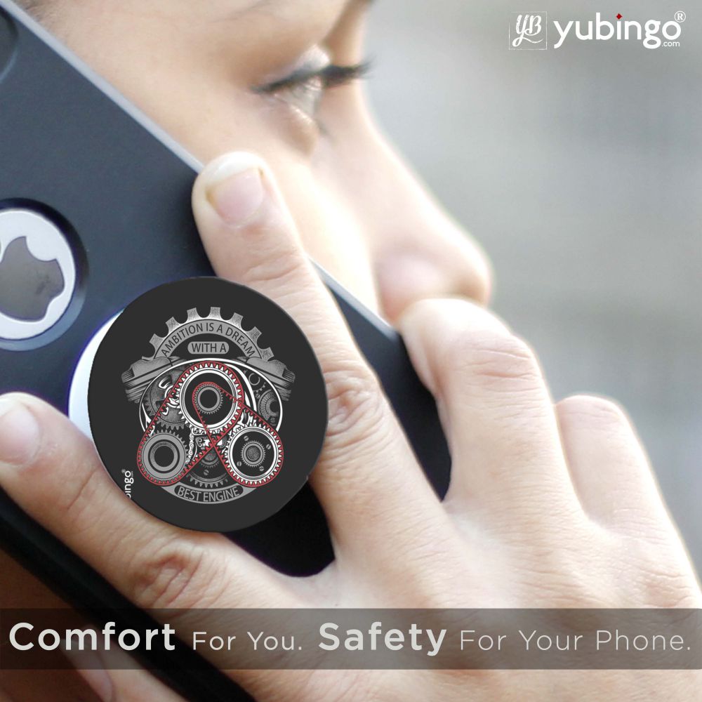 Ambition Is a Dream Mobile Grip Stand (Black)-Image6