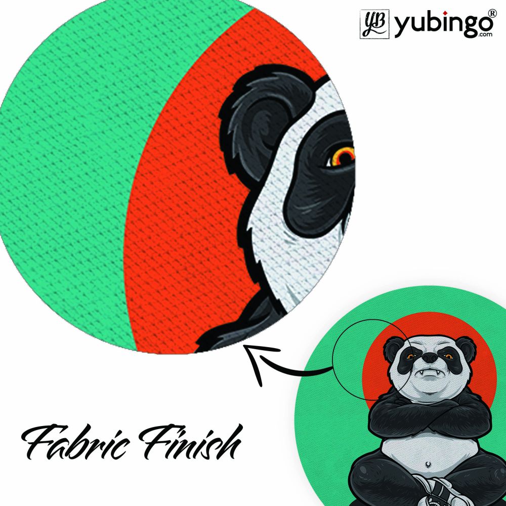 Angry Panda Mouse Pad (Round)-Image3