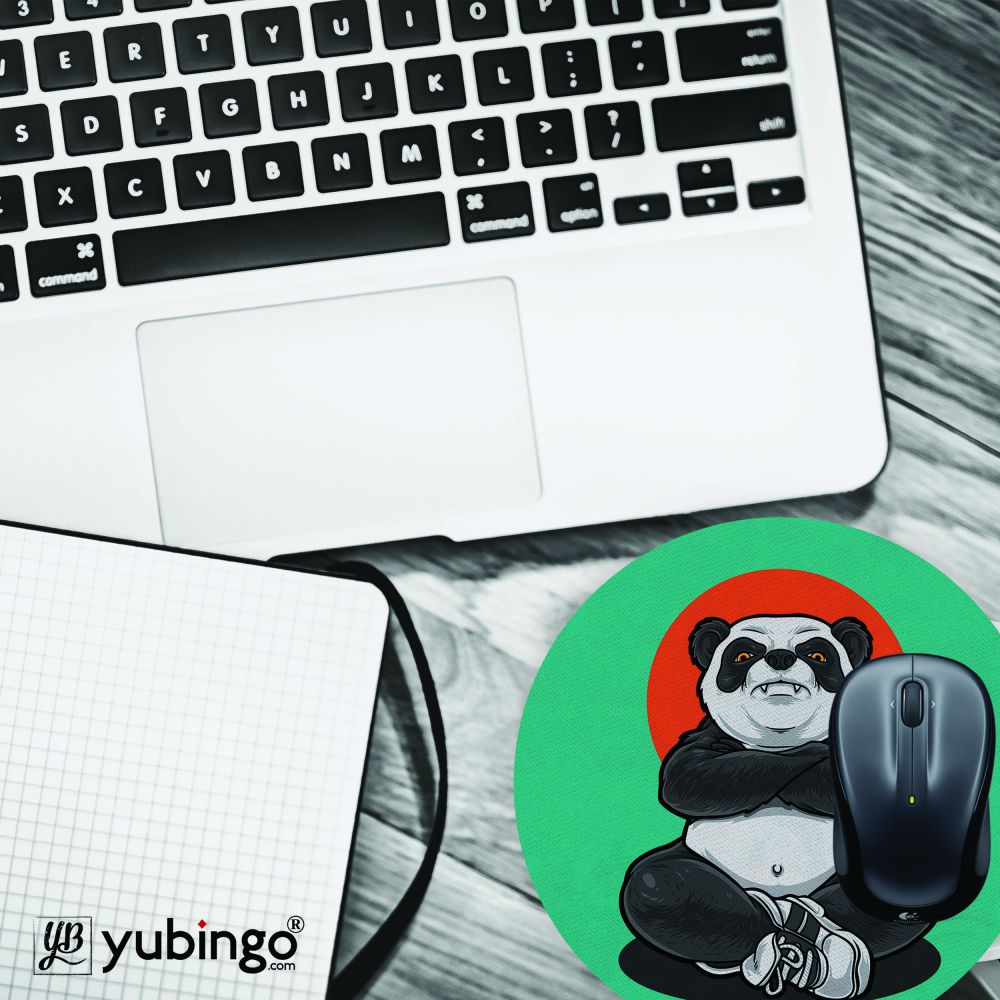 Angry Panda Mouse Pad (Round)-Image4