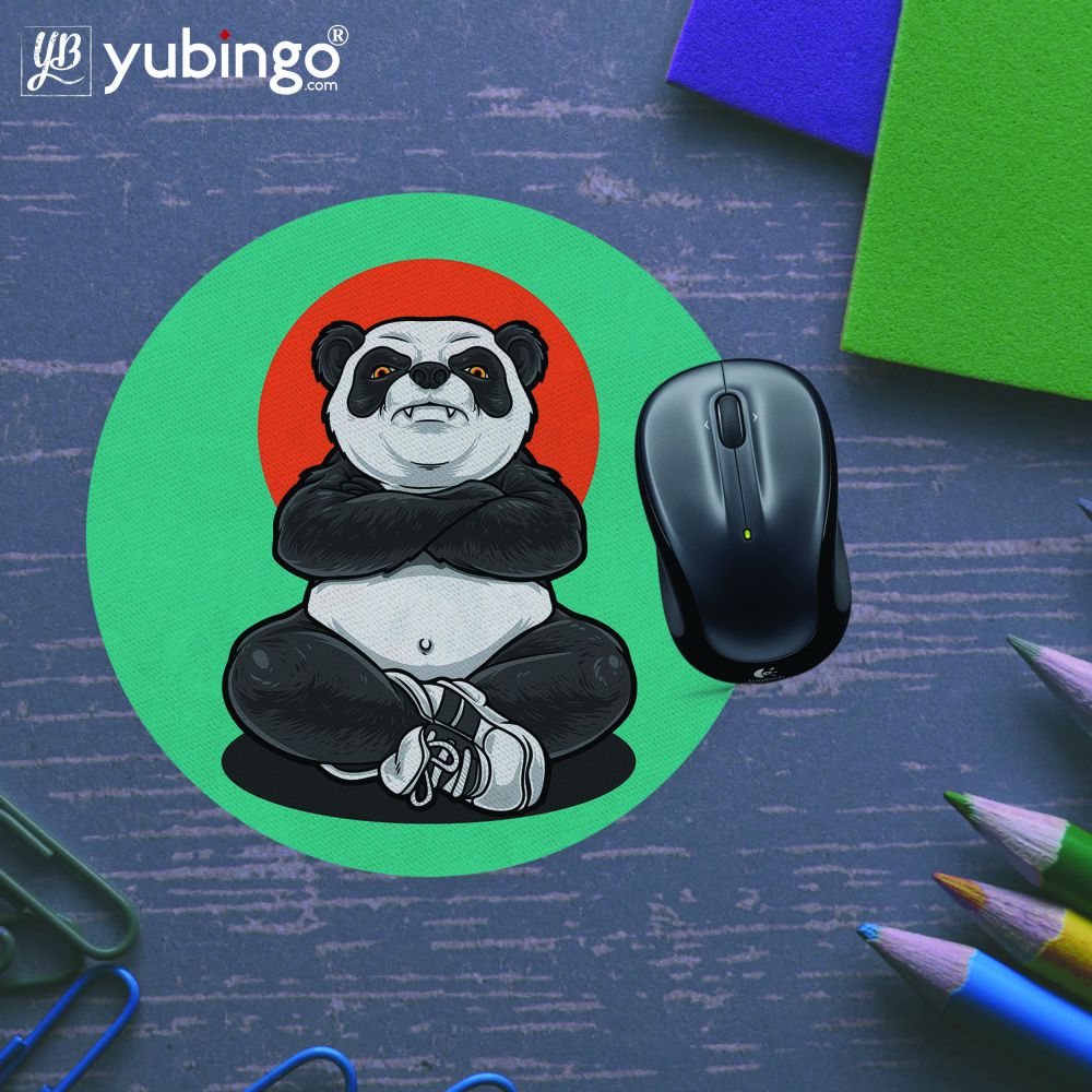 Angry Panda Mouse Pad (Round)-Image5