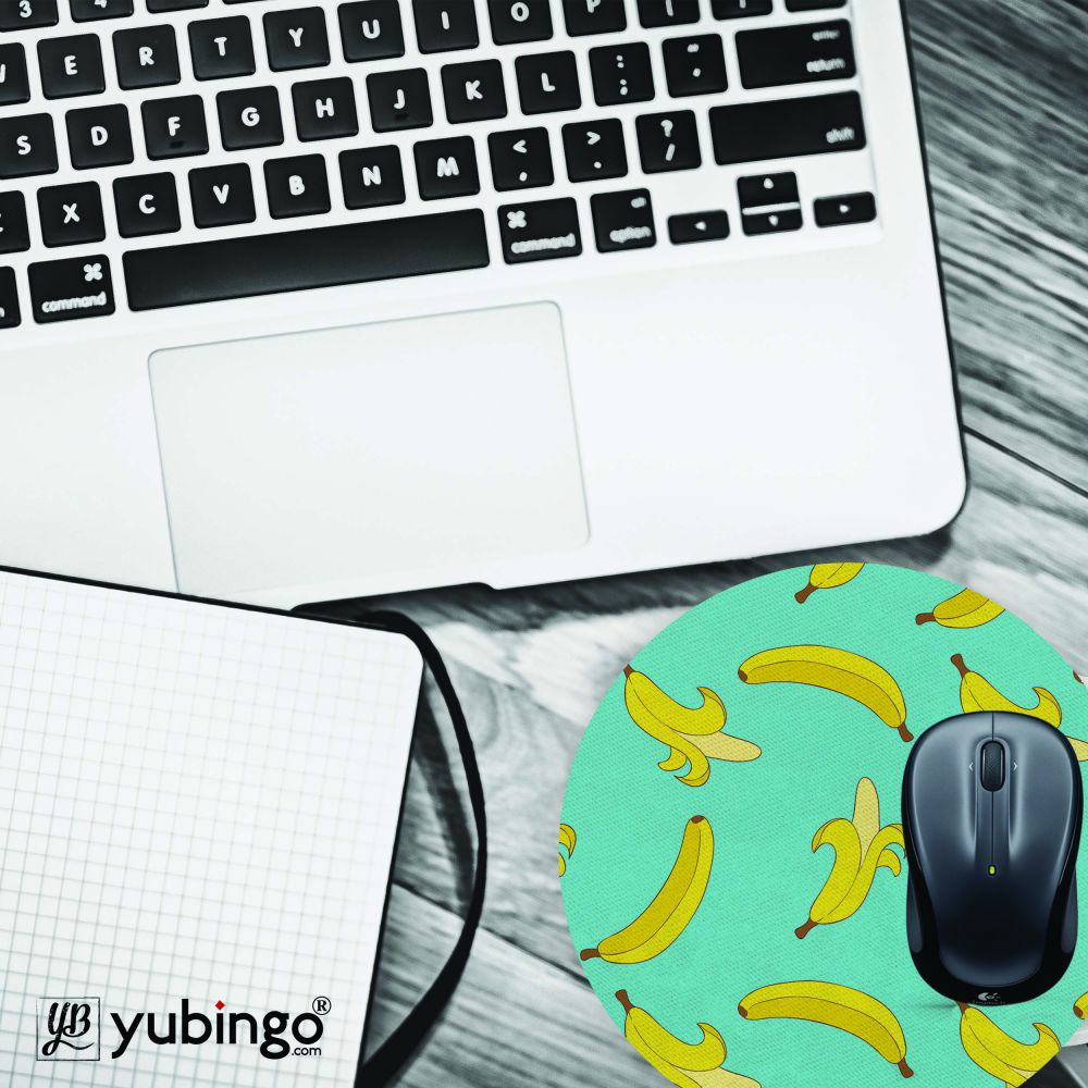 Banana Pattern Mouse Pad (Round)-Image4