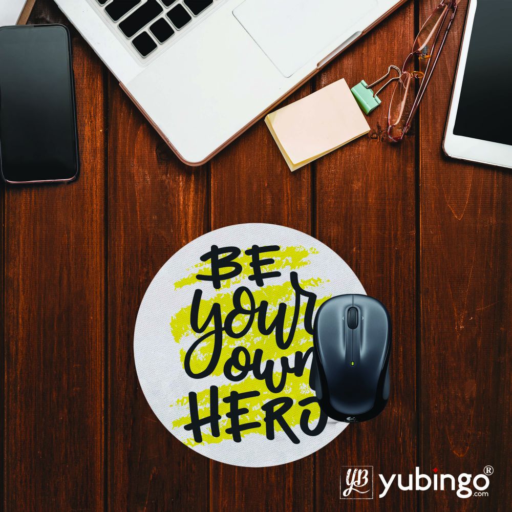 Be Own Hero Mouse Pad (Round)-Image2