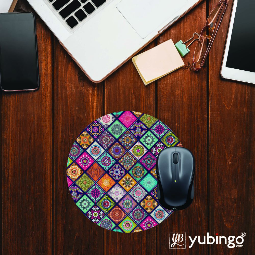 Beautiful Mandala Pattern Mouse Pad (Round)-Image2
