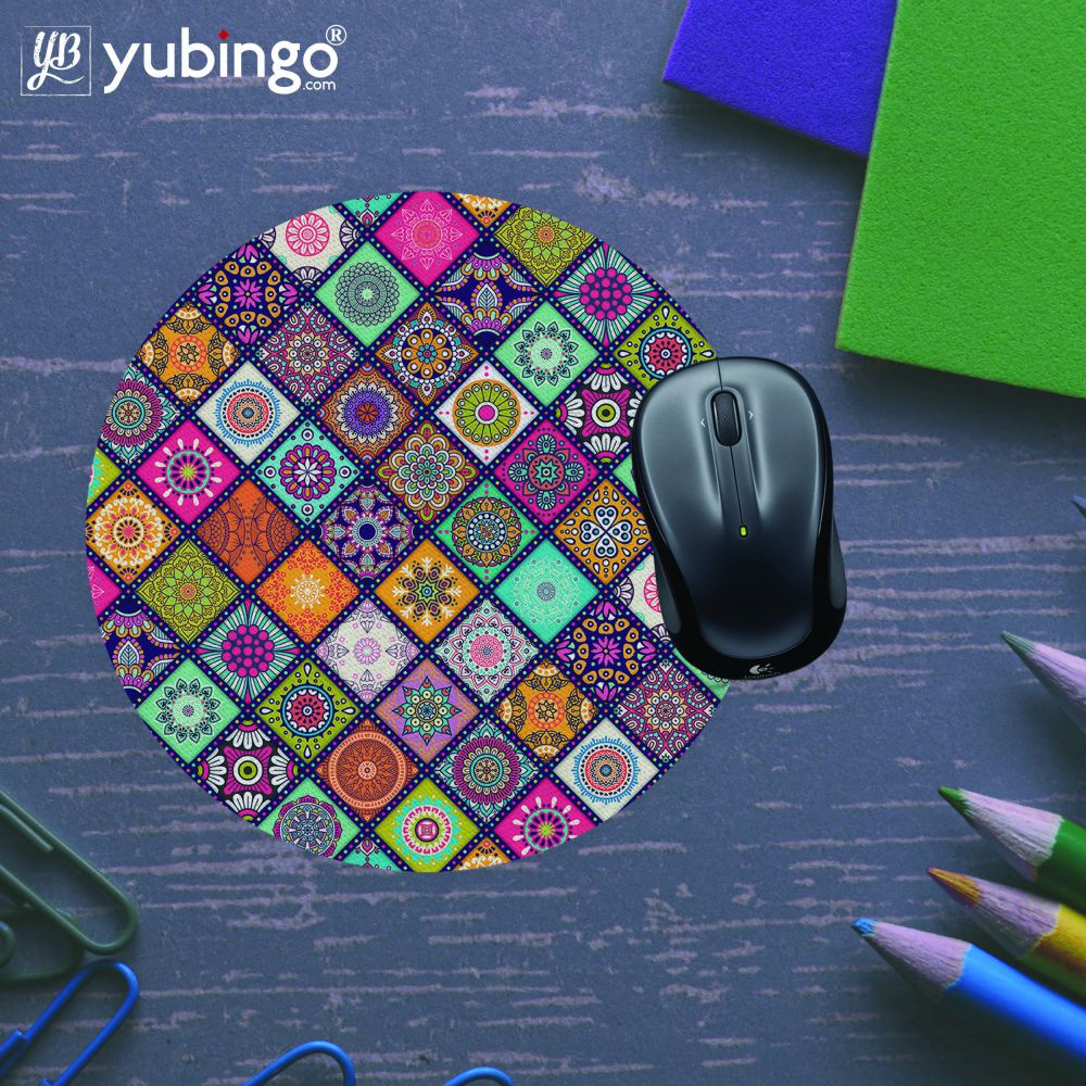 Beautiful Mandala Pattern Mouse Pad (Round)-Image5
