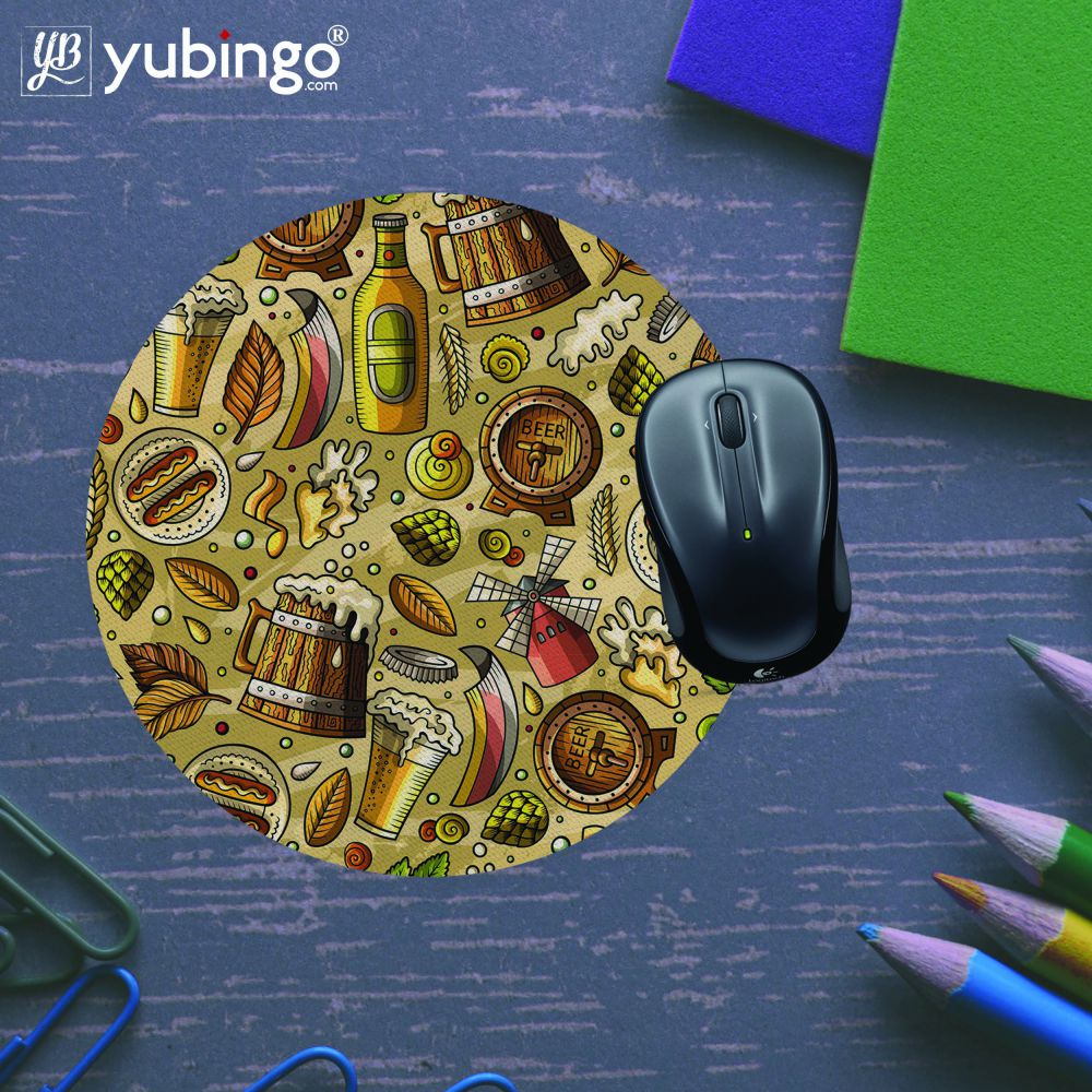 Beer Overflow Mouse Pad (Round)-Image5