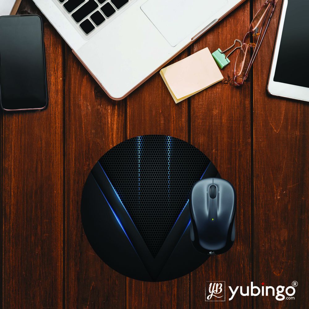 Black and Blue Mouse Pad (Round)
