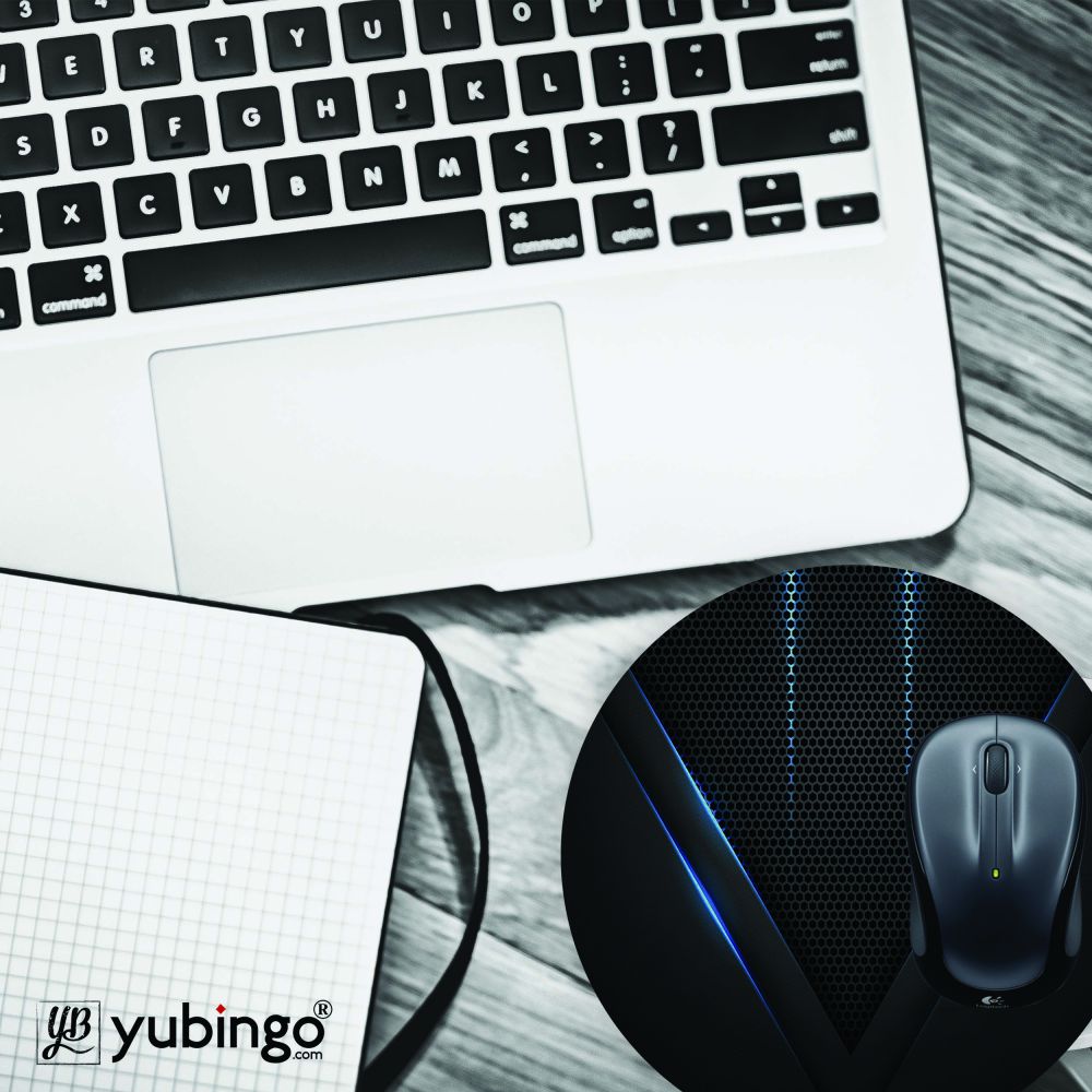 Black and Blue Mouse Pad (Round)-Image4