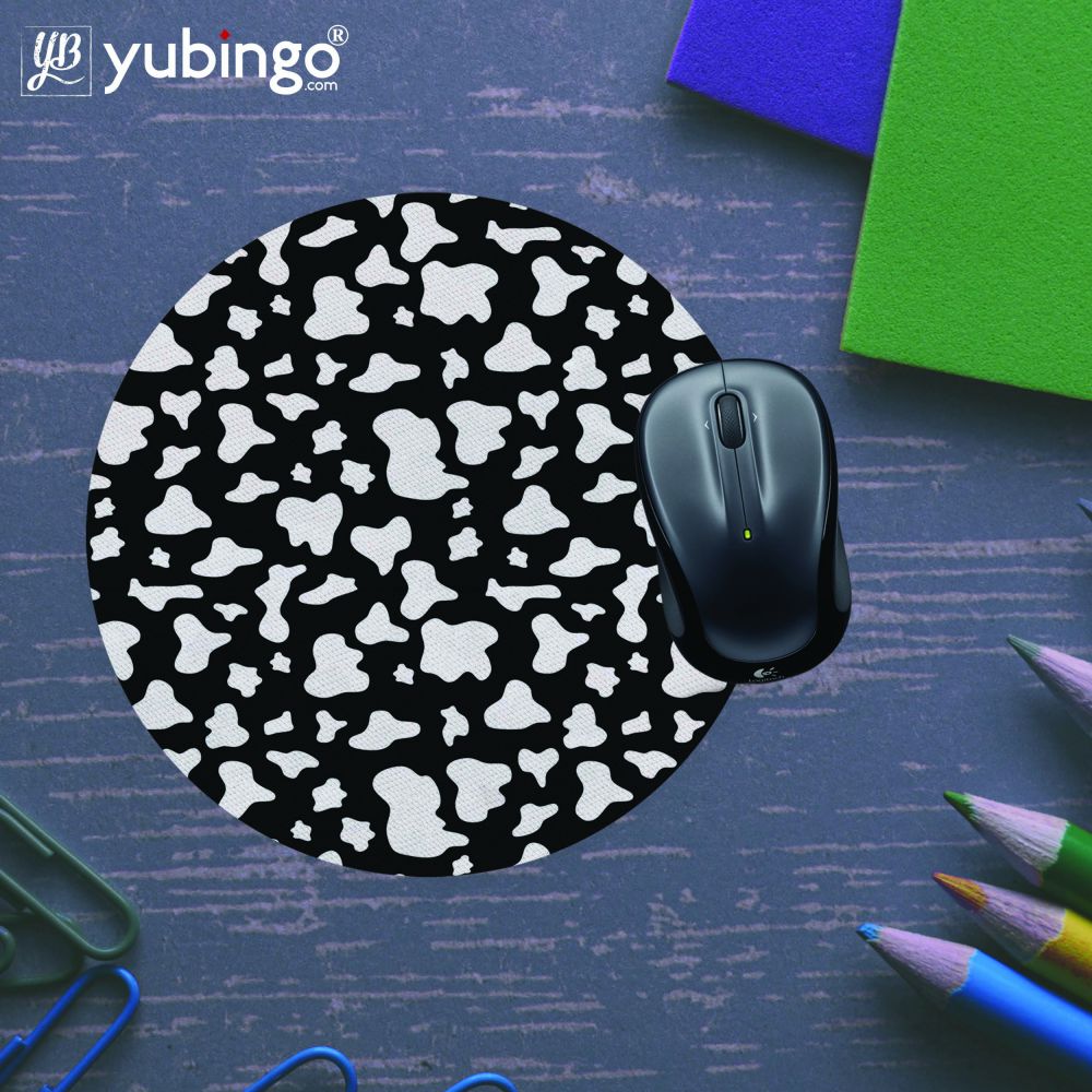 Black And White Pattern Mouse Pad (Round)-Image5