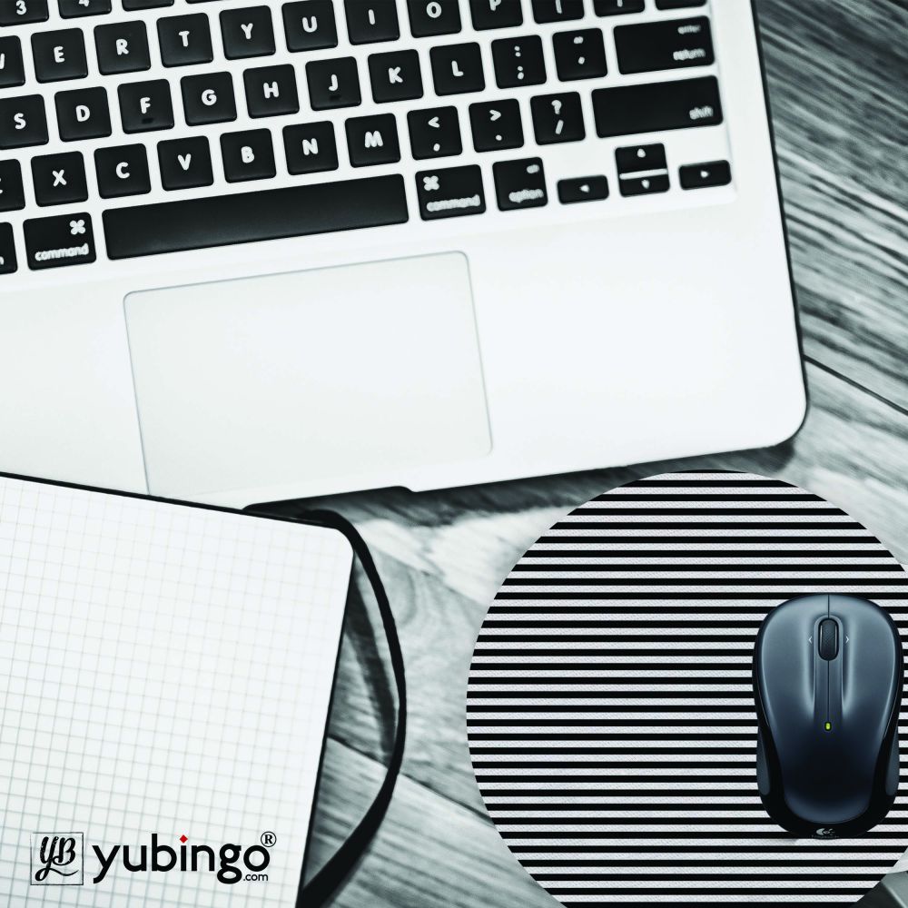 Black Stripes Mouse Pad (Round)-Image4