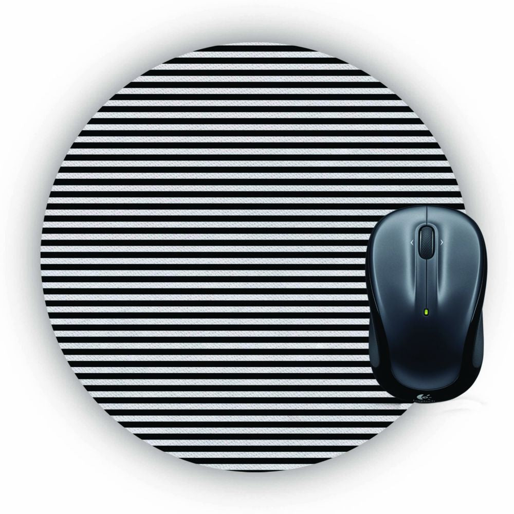 Black Stripes Mouse Pad (Round)