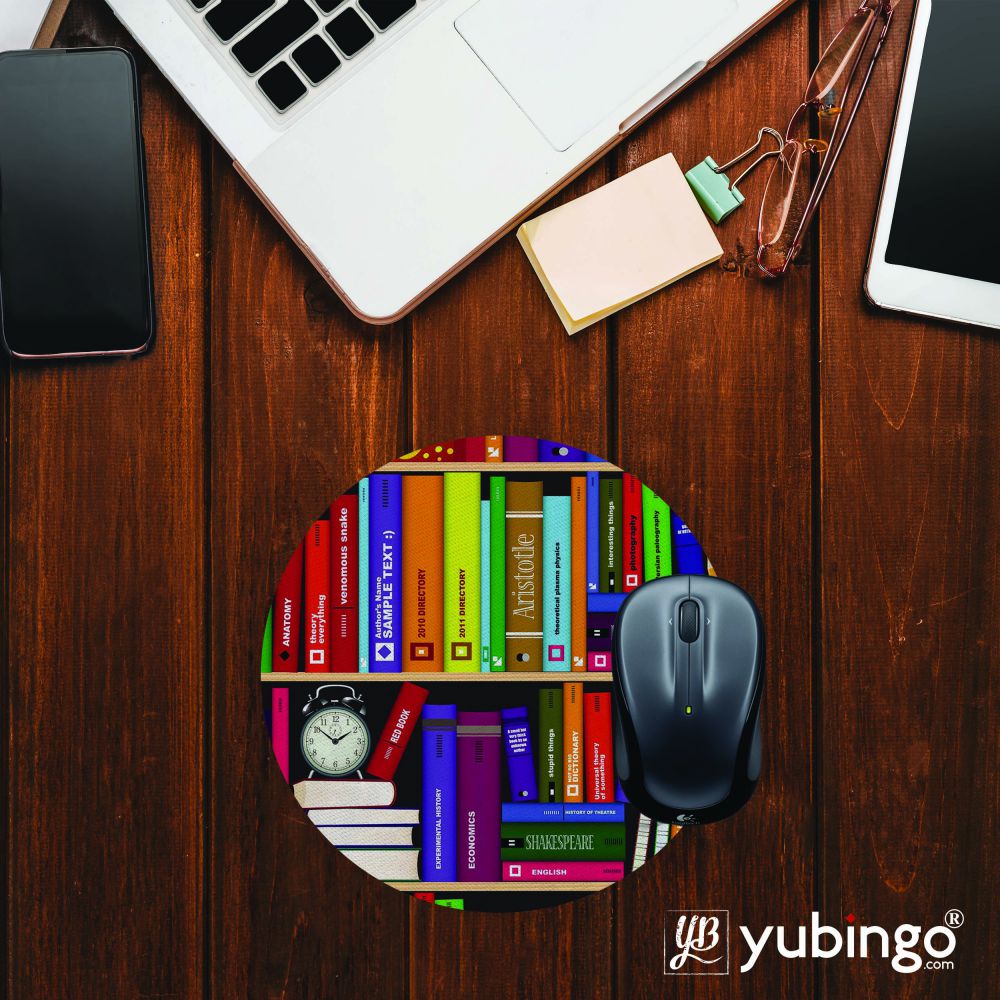 Books Mouse Pad (Round)-Image2