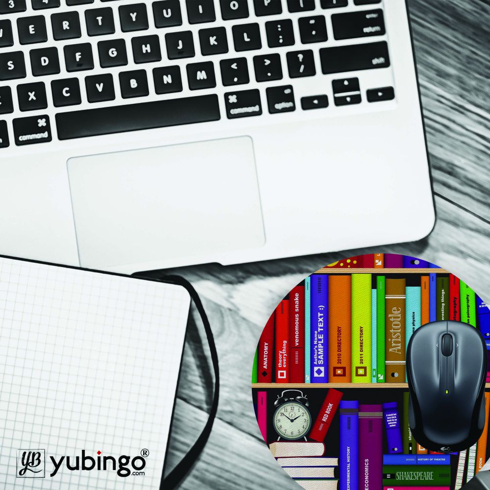 Books Mouse Pad (Round)-Image4