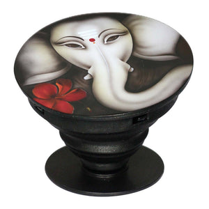 Calm Ganesha Mobile Grip Stand (Black)
