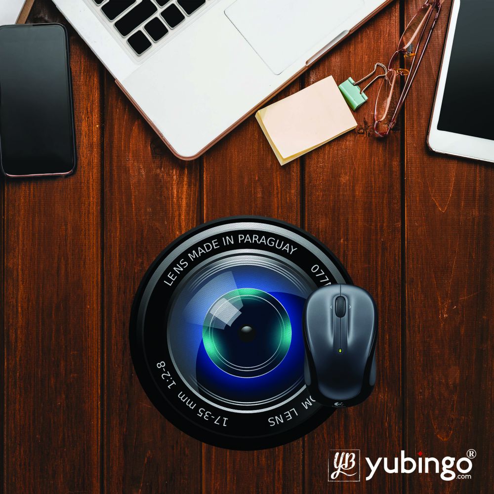 Camera Lens Mouse Pad (Round)-Image2