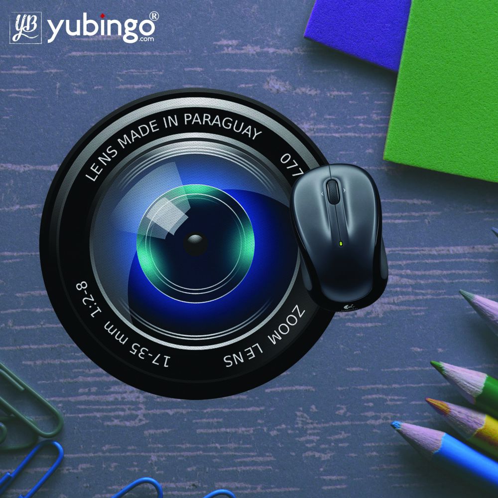 Camera Lens Mouse Pad (Round)-Image5