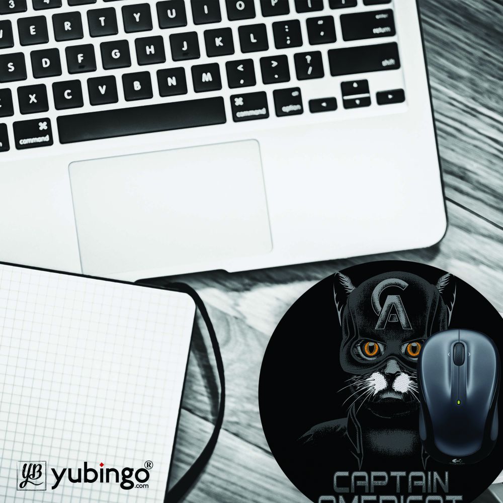 Captain Americat Mouse Pad (Round)-Image4