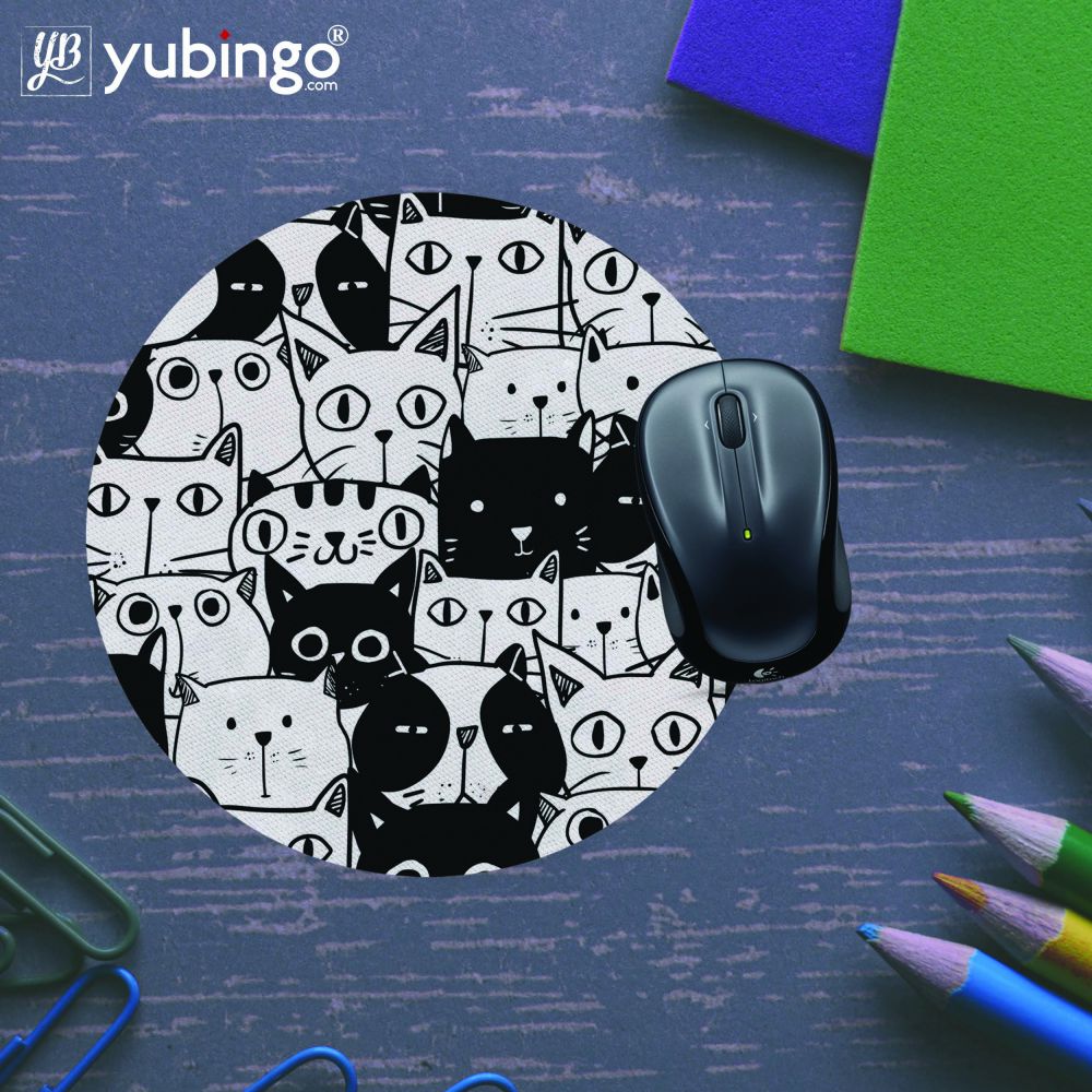 Cats Mouse Pad (Round)-Image5
