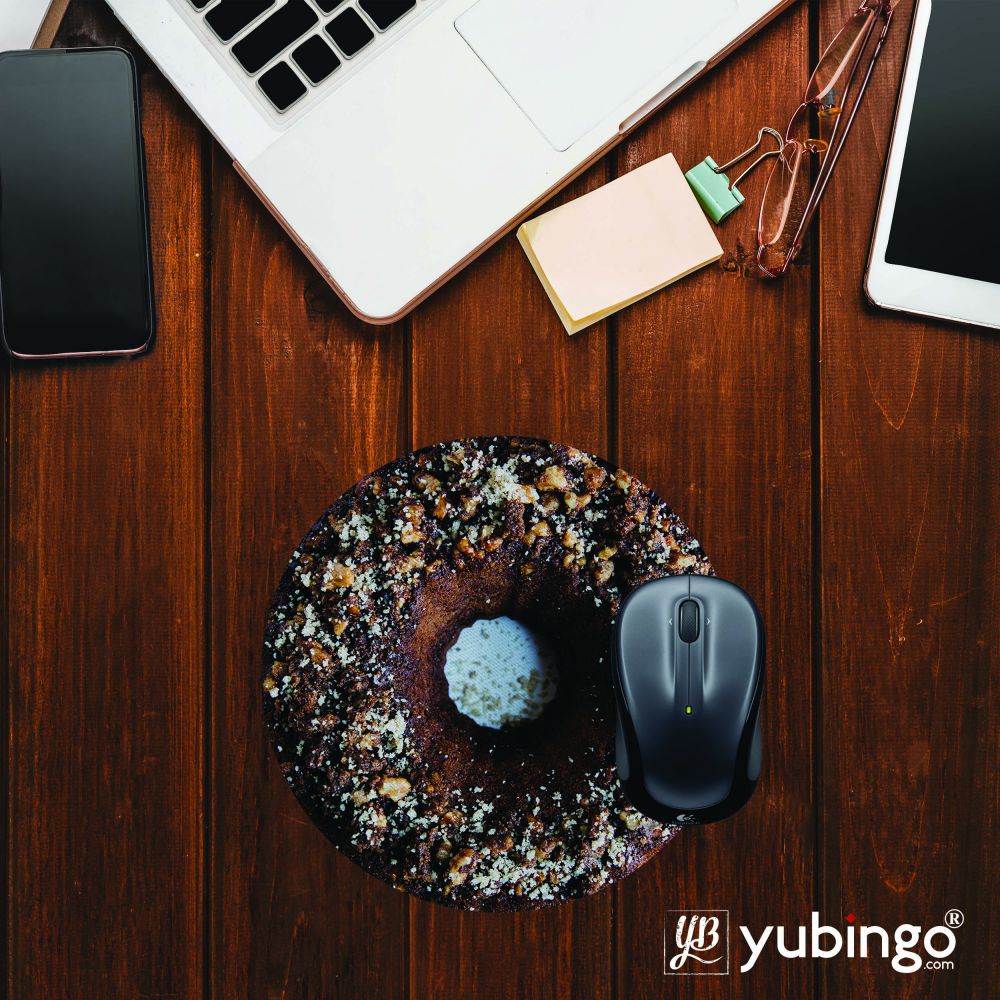 Chocolate Doughnut Mouse Pad (Round)