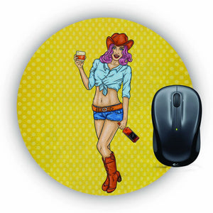 City Girl Mouse Pad (Round)