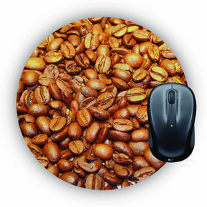 Coffee Beans Pattern Mouse Pad (Round)