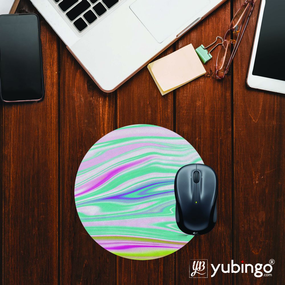 Colourful Marble Mouse Pad (Round)-Image2