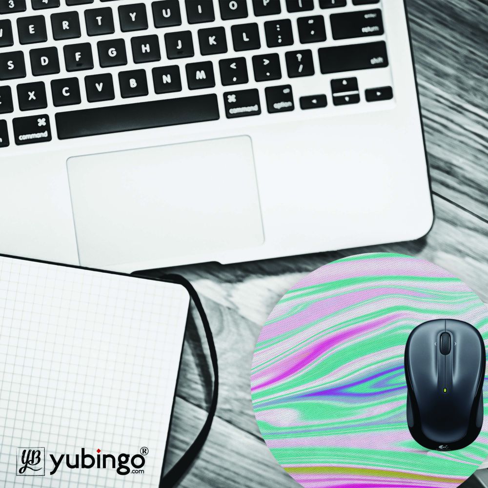 Colourful Marble Mouse Pad (Round)-Image4