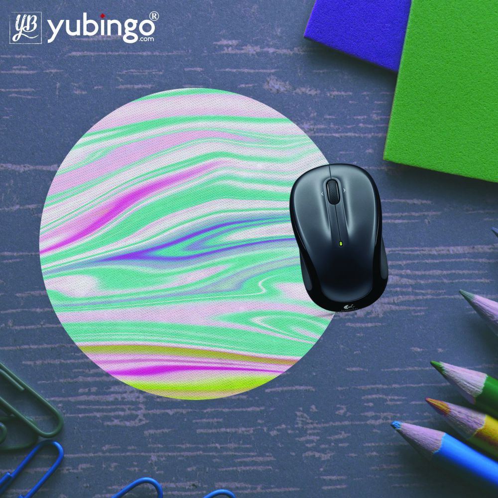 Colourful Marble Mouse Pad (Round)-Image5