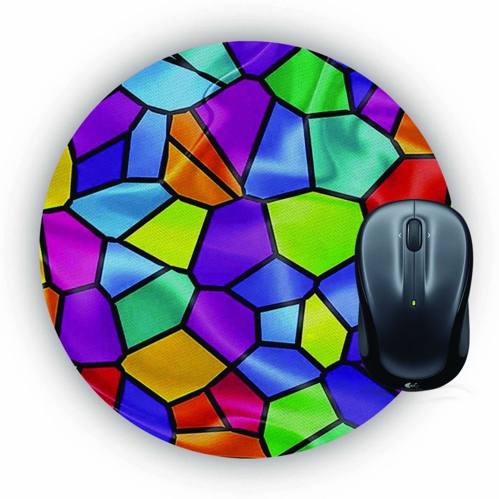 Colourful Mosaic Mouse Pad (Round)