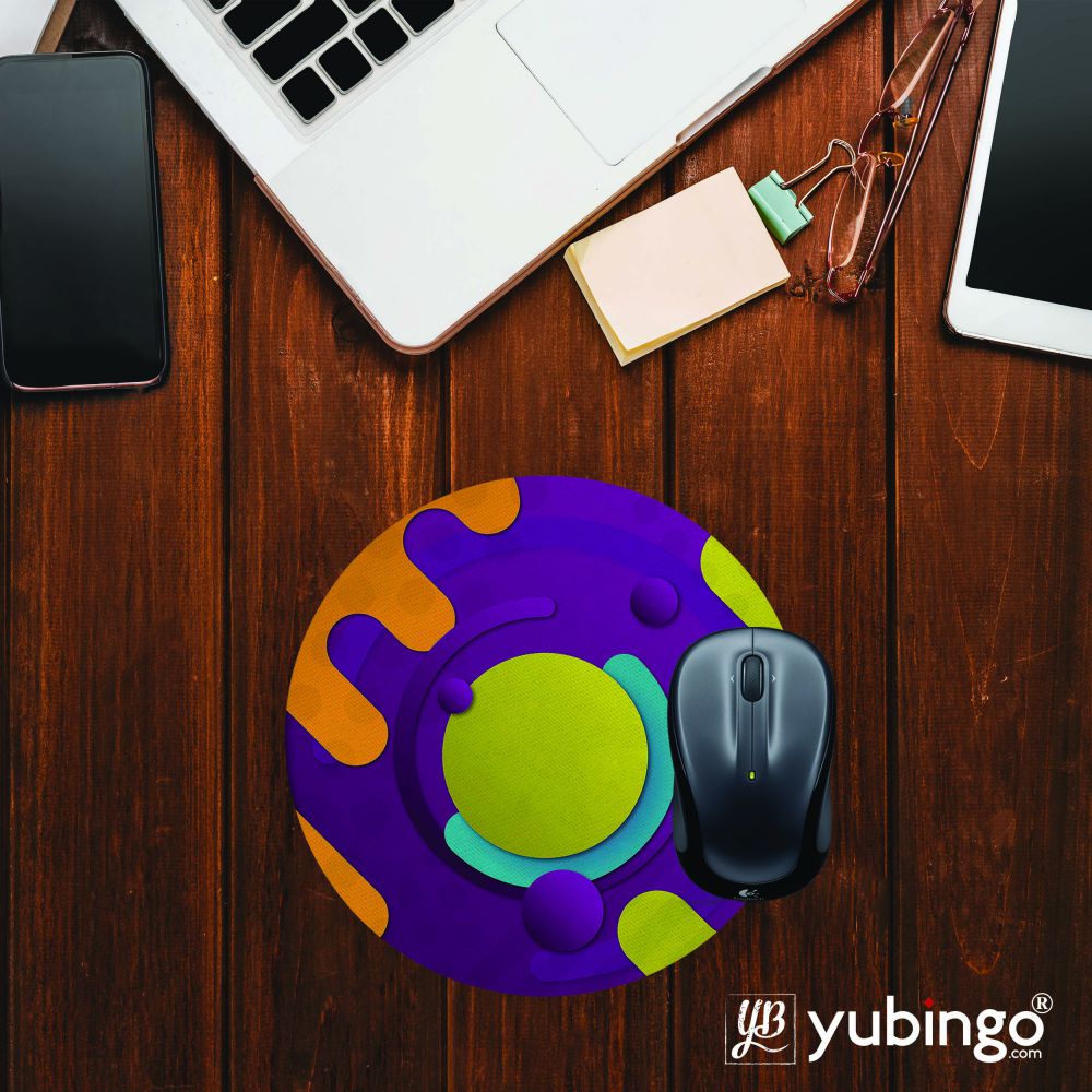 Colourful Patterns Mouse Pad (Round)