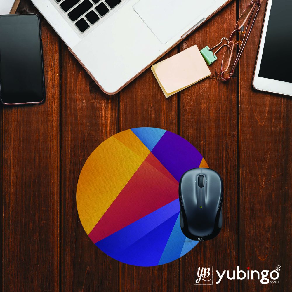 Colours Pattern Mouse Pad (Round)-Image2