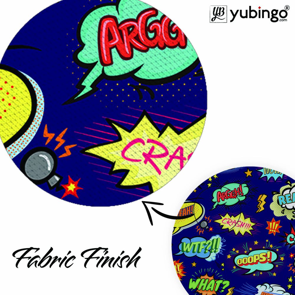 Comic Pattern Mouse Pad (Round)-Image3