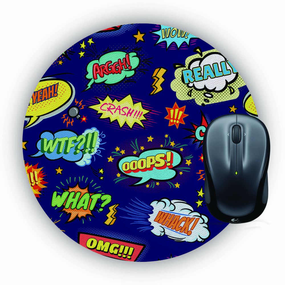 Comic Pattern Mouse Pad (Round)