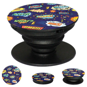 Comic Pattern Mobile Grip Stand (Black)-Image2