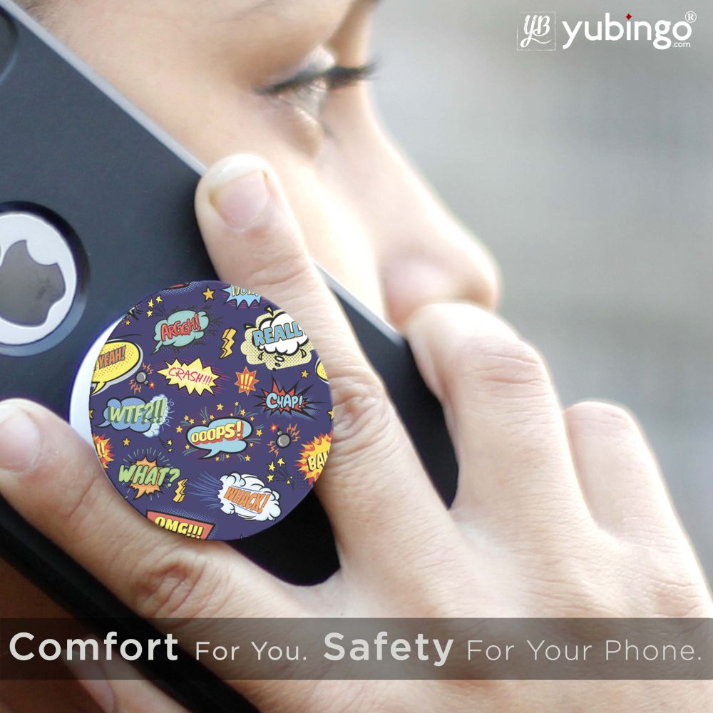 Comic Pattern Mobile Grip Stand (Black)-Image6