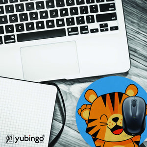 Comic Tiger Cub Mouse Pad (Round)-Image4