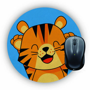 Comic Tiger Cub Mouse Pad (Round)