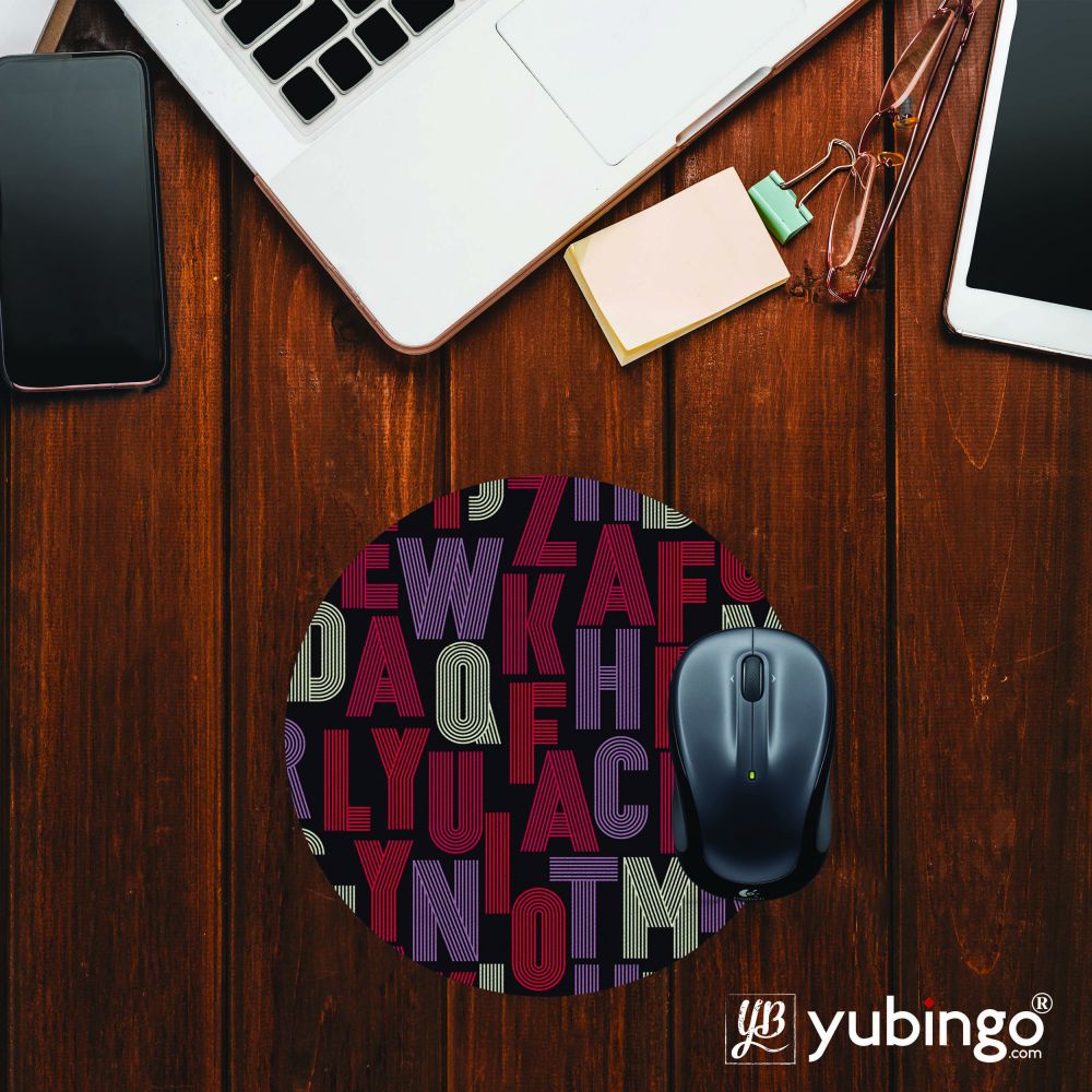 Cool Alphabets Mouse Pad (Round)-Image2