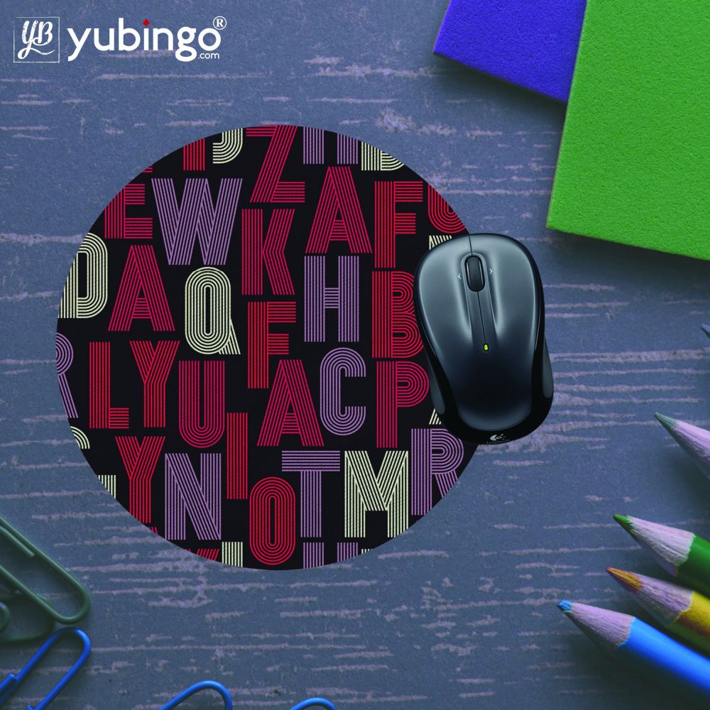 Cool Alphabets Mouse Pad (Round)-Image5