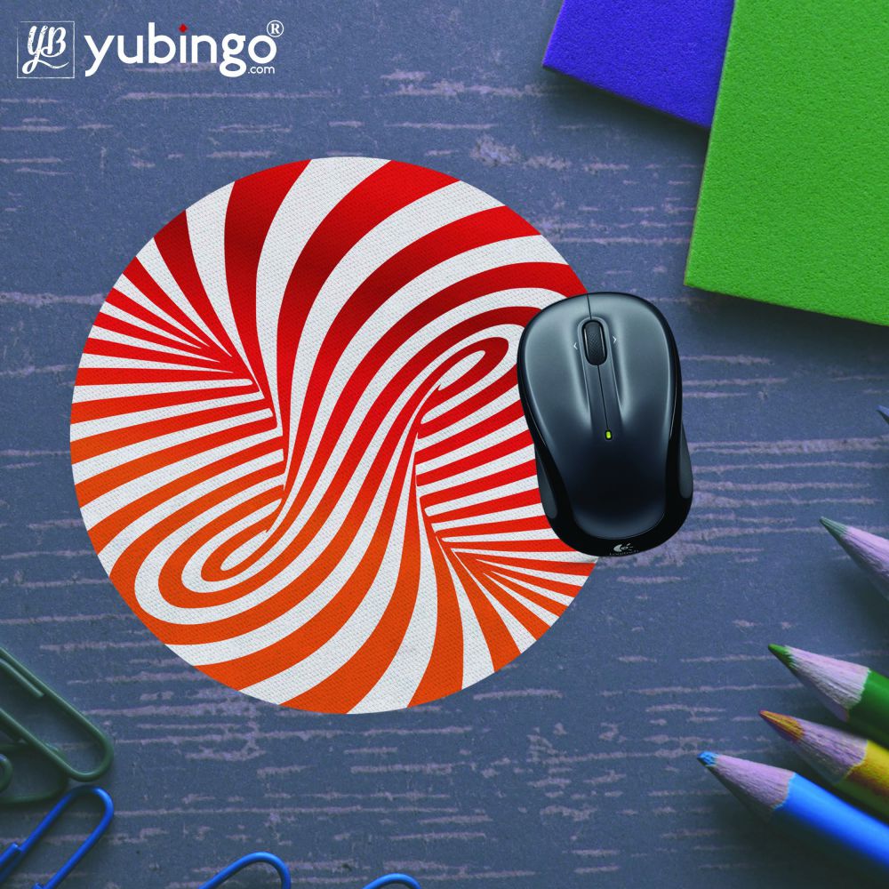 Cool Circle Pattern Mouse Pad (Round)-Image5