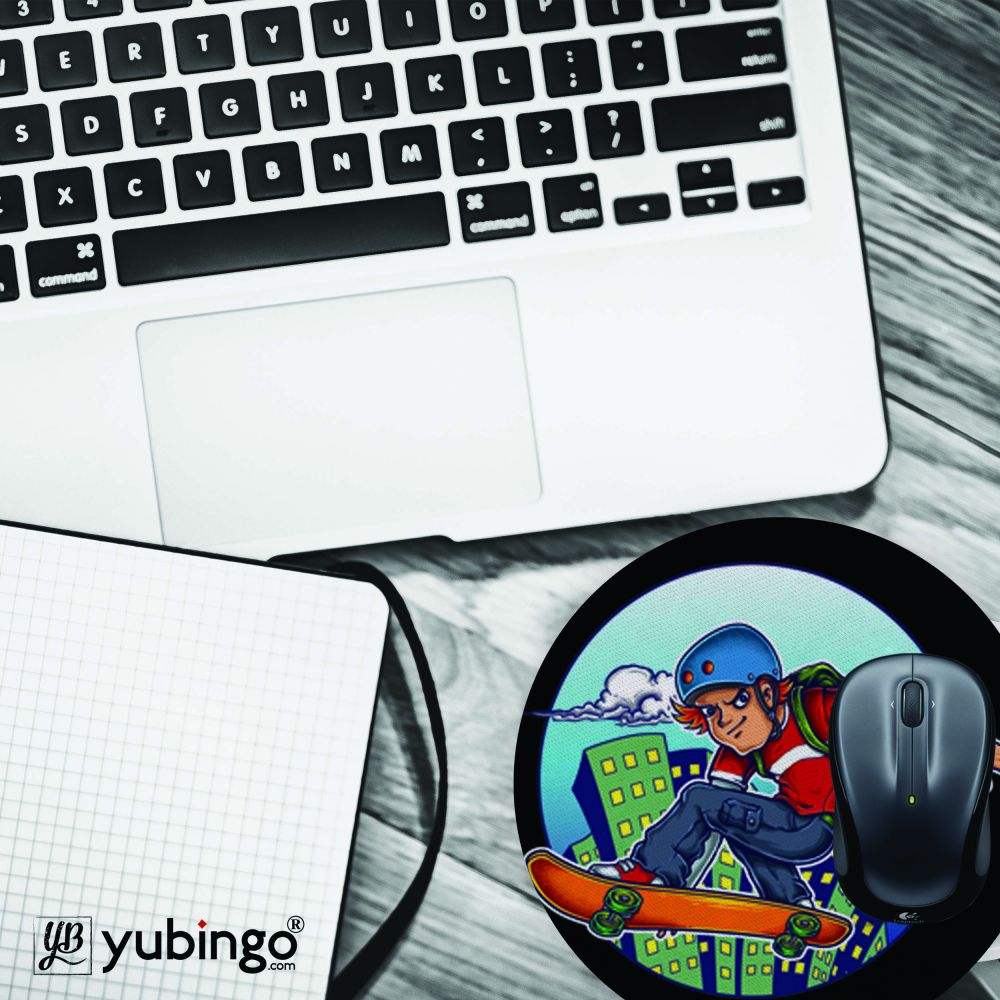 Cool City Boy Mouse Pad (Round)-Image4