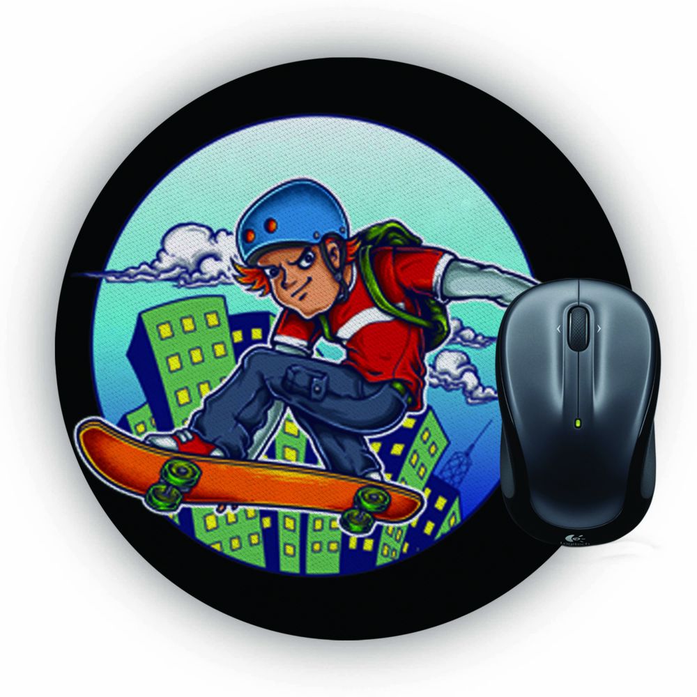 Cool City Boy Mouse Pad (Round)