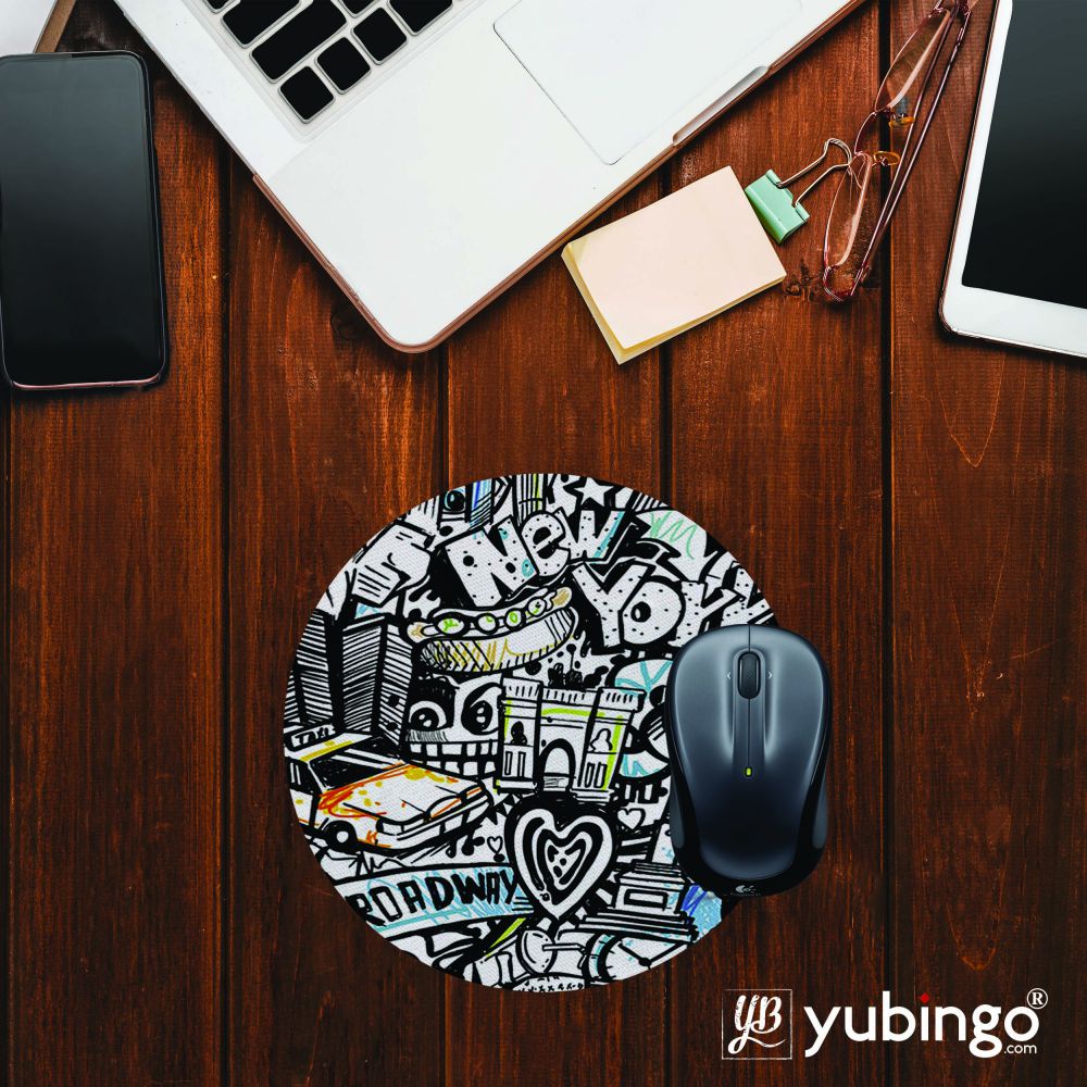Cool Graffiti Mouse Pad (Round)-Image2