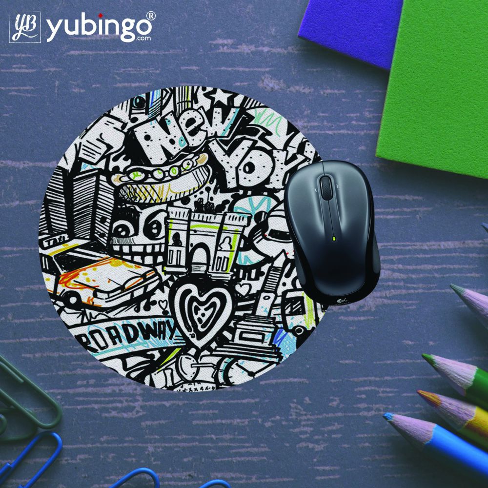 Cool Graffiti Mouse Pad (Round)-Image5