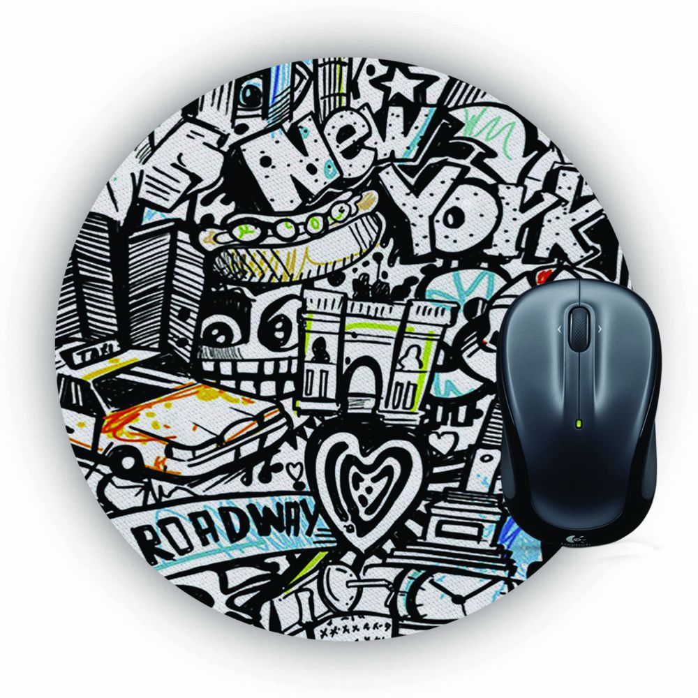 Cool Graffiti Mouse Pad (Round)
