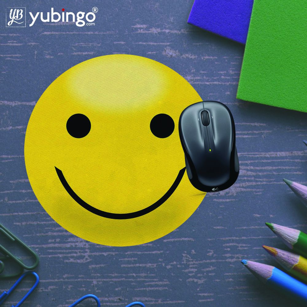 Cool Smiley Mouse Pad (Round)-Image5