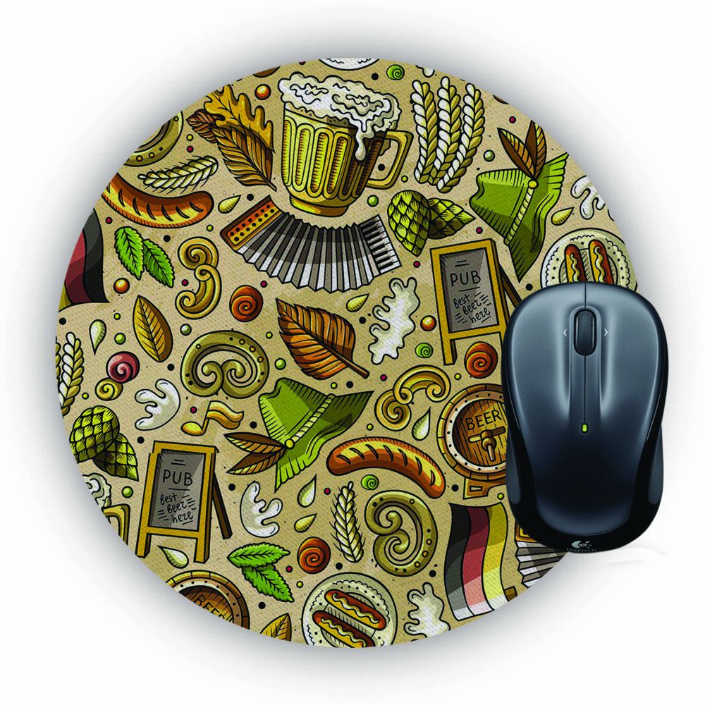 Cowboy Beer Mouse Pad (Round)